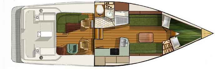 Shannon 38 HPS Interior layout 3