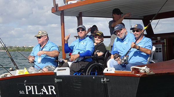 Paralyzed veterans out for a day fishing sponsored by Shannon River Marine Heritage Foundation